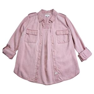 LUCKY BRAND Washed Shirt In Old Rose Pink Sz Small STYLE 7W44283 100% Lyocell